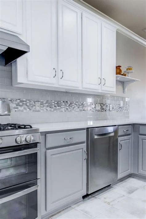 Awesome White Cabinets With Grey Backsplash For You