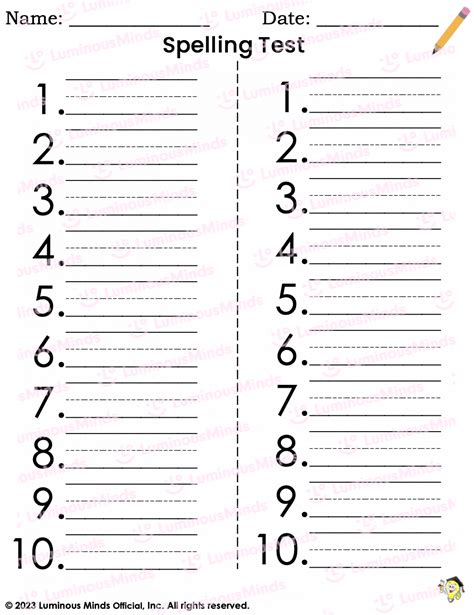 Word Simple Spelling Test Template Tests Per Page Tpt Sexiz Pix