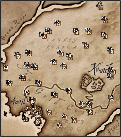 Map Segment 1 Province Of Cyrodiil The Elder Scrolls Iv Oblivion