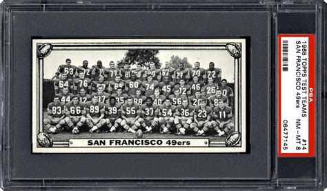 1968 Topps Test Teams San Francisco 49ers Psa Cardfacts®