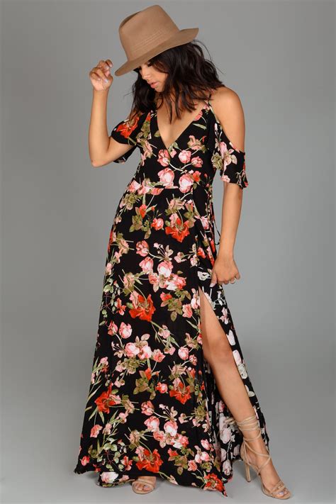 Floral Off Shoulder Ruffle Maxi Maxi Dress Outfit Floral Dress