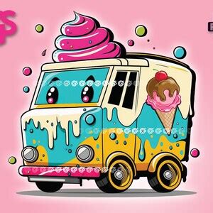 Ice Cream Truck Bundle Png Files Popsicle T Shirt Digital Graffiti Dtg Sublimation Ice