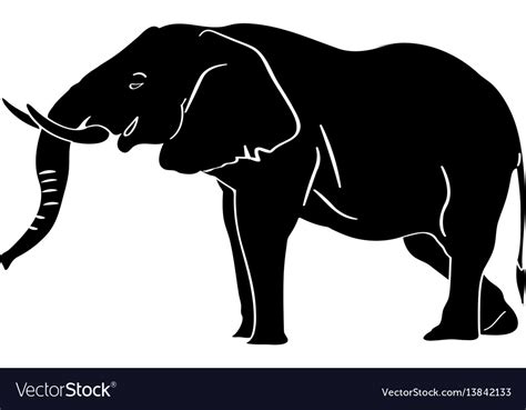 Isolated Elephant Silhouette Royalty Free Vector Image