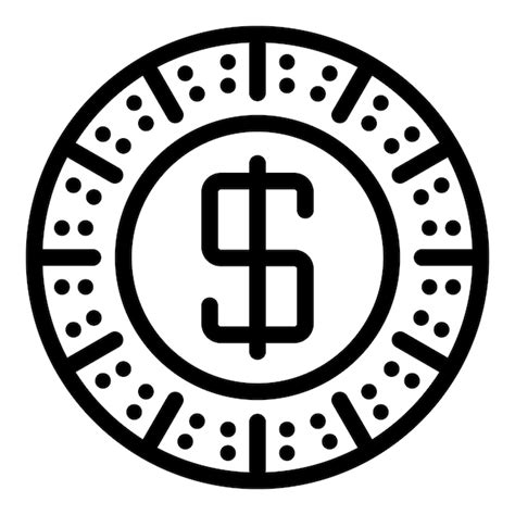 dollar münzen symbol umriss des dollar münzen vektorsymbols für webdesign isoliert auf weißem