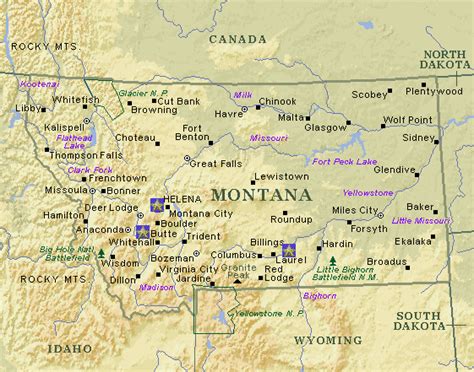 Detailed Map Of Montana Montana State Detailed Map Ma