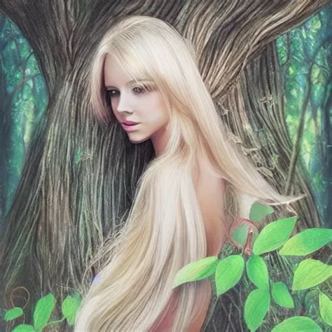 Sensual Fairy Blondhair Long Hair Magical Forest Stable