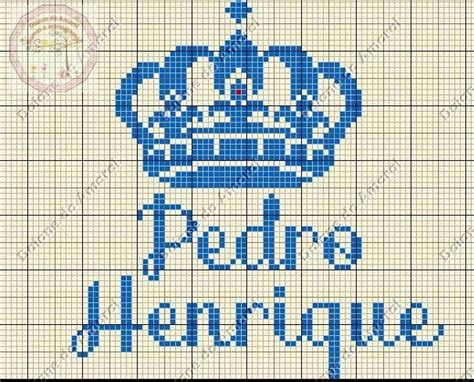 Alfabeto bordado, pontos cruz para desenhos da. Pedro Henrique | Nomes em ponto cruz, Coroas em ponto cruz ...