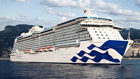 Side View Of Majestic Princess Cruise Ship At Sea