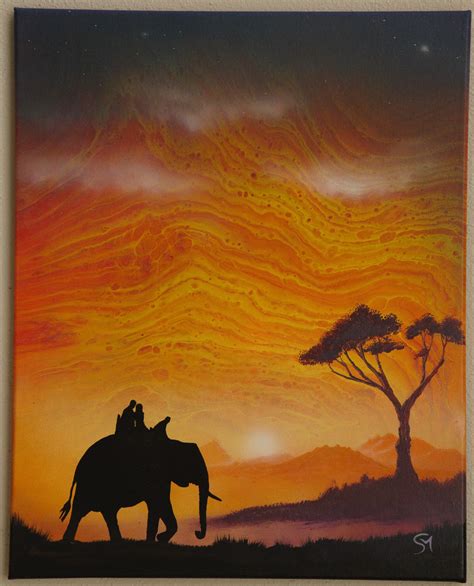 Safari Sunset Finished This Painting Last Weekend I Love How It