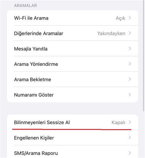 iPhone bilinmeyen numaraları engelleme Vodafone Turkcell Türk