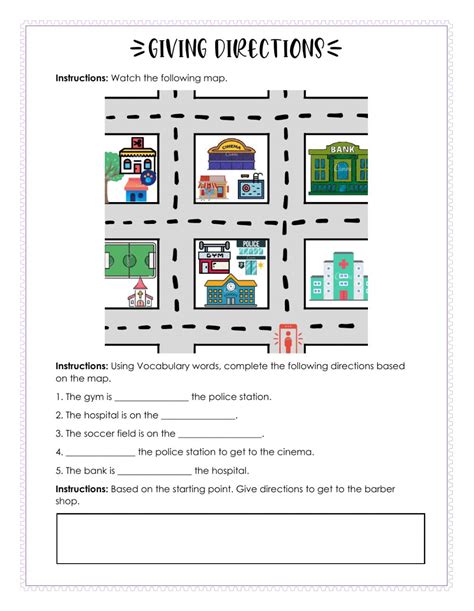 Giving Directions Interactive Worksheet For Grade 3
