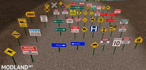 55 Signs Pack For Map Placeable Fs 17