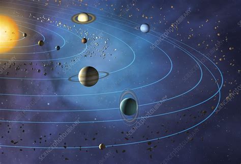 Orbits Of Planets In The Solar System Illustration Stock Image