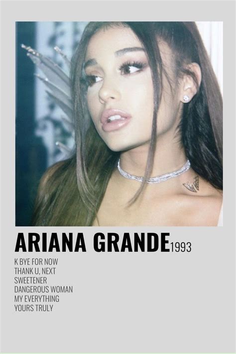 Alternative Minimalist Singer Artist Polaroid Poster Ariana Grande
