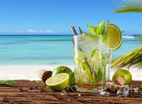 Download Fruit Summer Tropical Lemon Glass Drink Mojito Food Cocktail 4k Ultra Hd Wallpaper