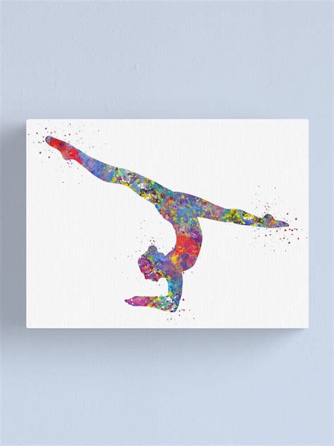 gymnastics girl watercolor gymnastics teen t gymnastics wall art canvas print for sale