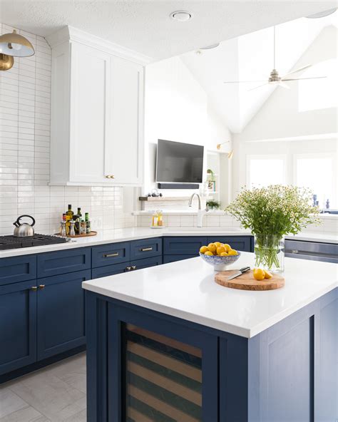 Before And After A Navy And White Kitchen And Breakfast Nook For A