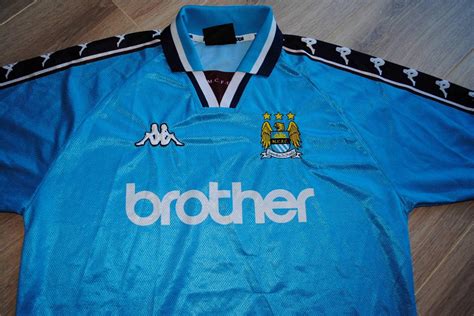 Rare Vintage Manchester City Football Shirt Kappa Brother Mcfc Home Kit