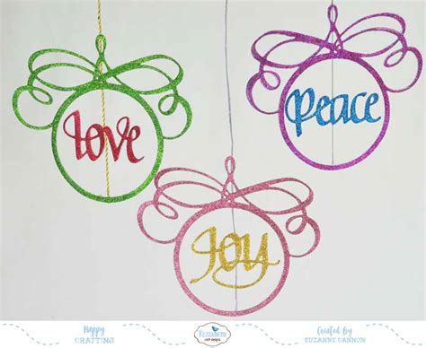 Quietfire Creations Love Joy Peace Ornaments Elizabeth Craft Designs