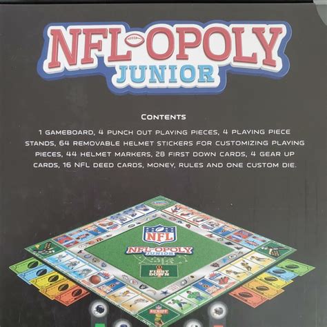 Nfl Opoly Monopoly Junior Board Game Collectors Edition New