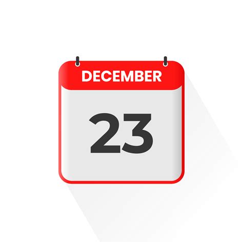 23rd December Calendar Icon December 23 Calendar Date Month Icon