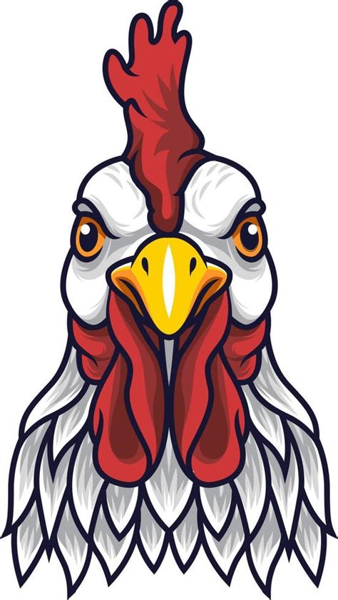 chicken rooster head mascot 20005071 vector art at vecteezy