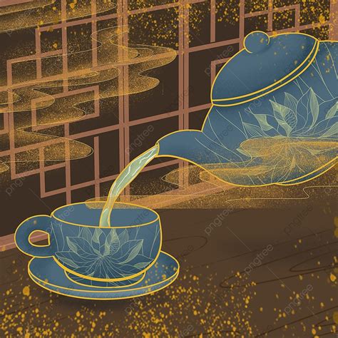 Tea Making Steps Series Illustration Chinese Style Illustration Of