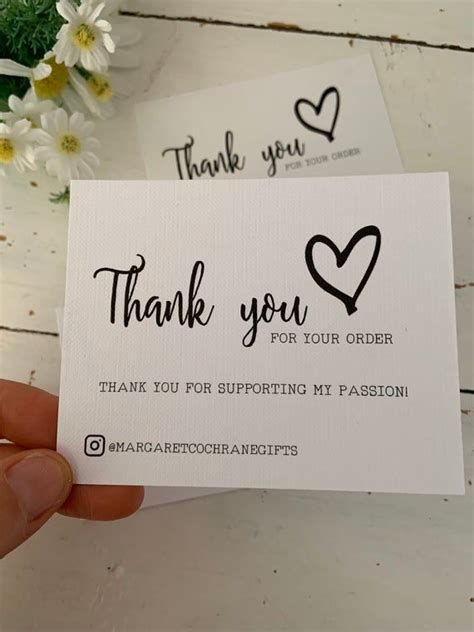No matter what you use personalized business cards or calling cards for, you will look well. 10 Pack Personalised Thank You For Your Order Business ...