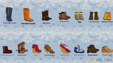 Types Of Boots Useful Boot Names In English With Pictures • 7esl