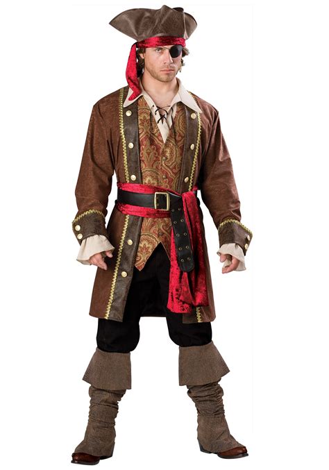 Authentic Pirate Captain Costume Mens Fancy Dress Deluxe Pirate Oufit Mode €105 9