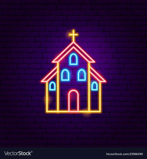 church neon sign royalty free vector image vectorstock