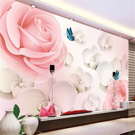 3d rose wallpapers 47, rose flower images, rose pictures. 3D HD Large Mural Pink Rose Photo Wallpaper Scenery For ...