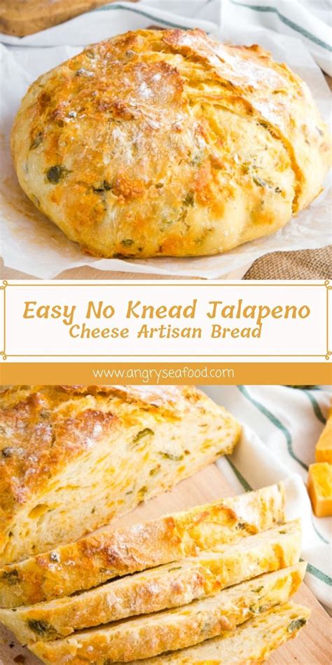 Easy No Knead Jalapeno Cheese Artisan Bread Artisan Bread Recipes