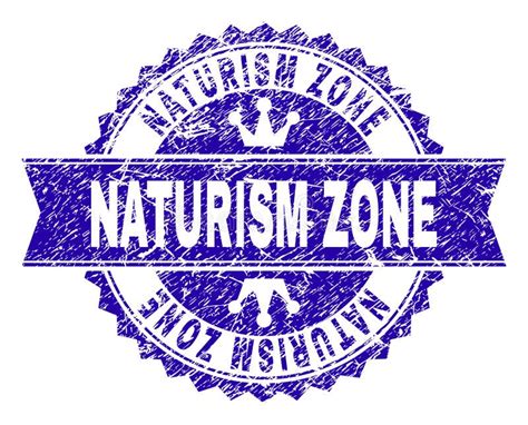 Grunge Textured Naturism Zone Stamp Seal With Ribbon Stock Vector