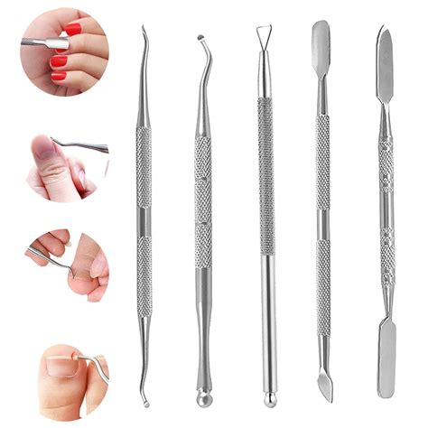 Bahasa 12 Pcs Stainless Steel Cuticle Pusher Cutter Professional Double