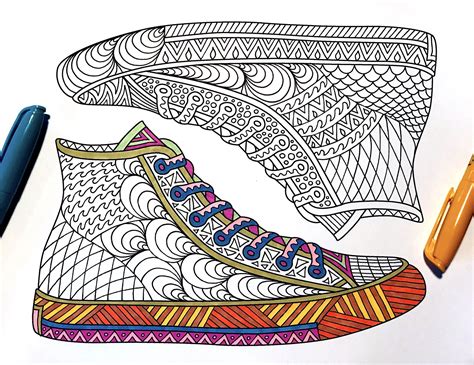 736 x use the download button to find out the full image of sneaker coloring page download, and download it to your computer. High Top Shoes - PDF Zentangle Coloring Page | Zentangle ...
