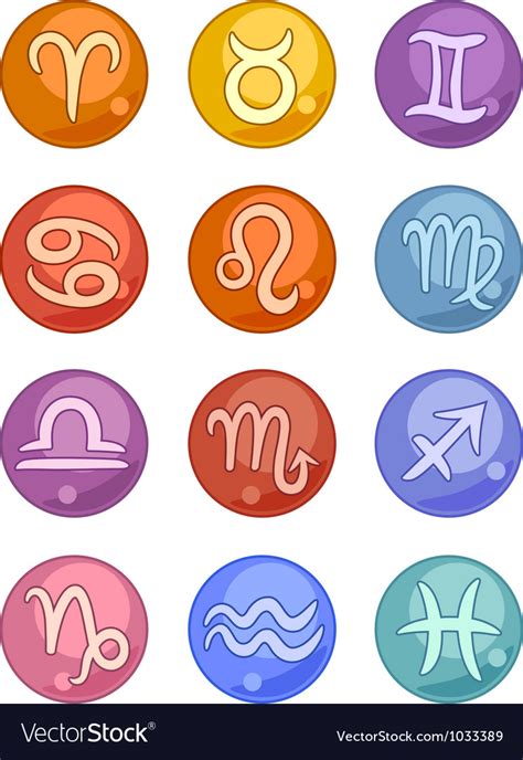 Zodiac Horoscope Signs Icons Royalty Free Vector Image