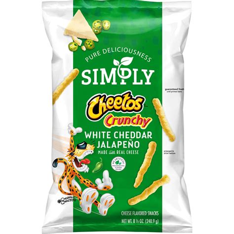 Cheetos Simply Crunchy White Cheddar Jalapeno Cheese 85 Oz