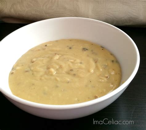 This healthy comfort food in a bowl deserves its place this simple diy version works as a substitute in recipes or is delicious on its own. 5 Ingredient Gluten Free Cream of Mushroom Soup - I'm A Celiac