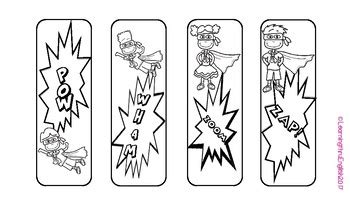 This simply means rearranging the letters of the word. SUPERHERO BOOKMARKS TO COLOUR by LearningthruEnglish | TpT