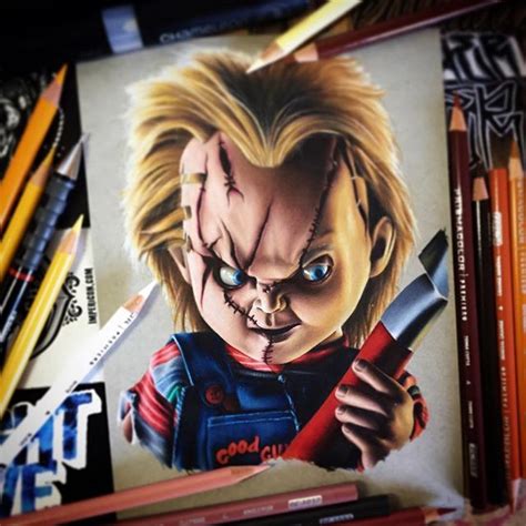 Here's a simple way to place the features accurately when drawing a head. Awesome Chucky artwork created by @whilesheburystomorrow ...