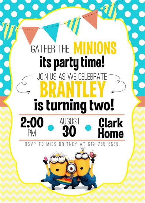 Gather The Minions Printable Birthday By Froelichmeanshappy