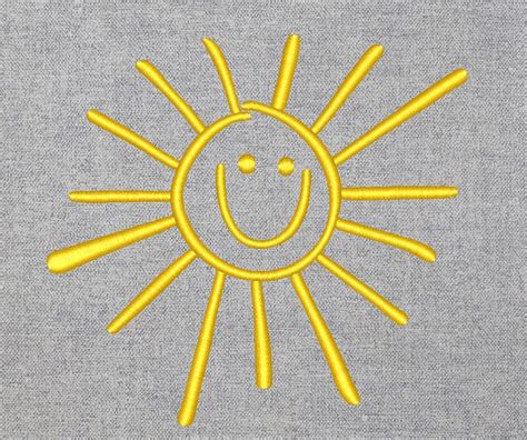 Sun Embroidery Design 5 Sizes Instant Download Etsy
