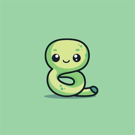 Cute Kawaii Snake Chibi Mascot Vector Cartoon Style 23170623 Vector Art