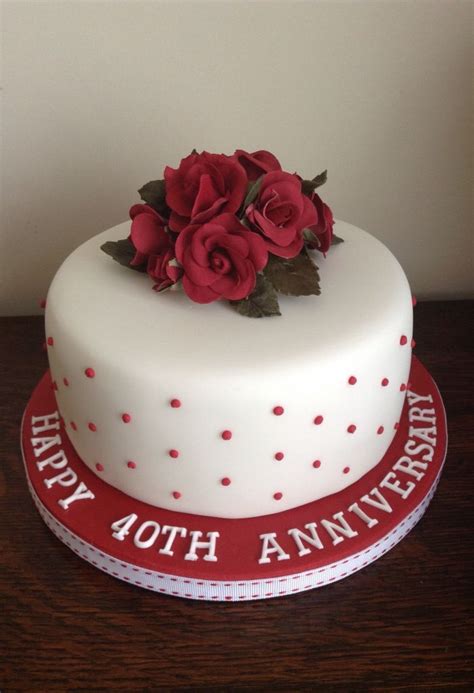 Ruby Anniversary Cake 40th Wedding Anniversary Cake Ruby Wedding