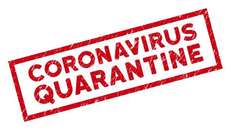 Framed Grunge Coronavirus Quarantine Rectangle Stamp Seal Stock Vector