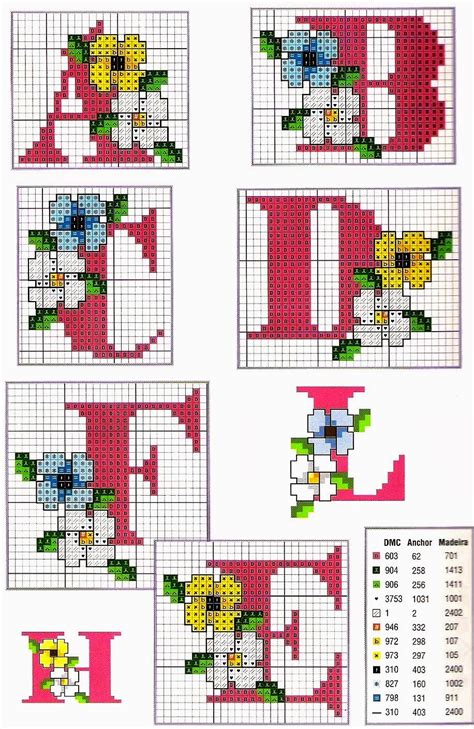 grande raccolta di schemi e grafici per punto croce free alfabeto a punto croce fiori di campagna