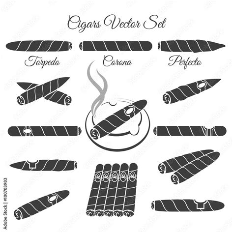 Hand Drawn Cigars Vector Torpedo Corona And Perfecto Culture