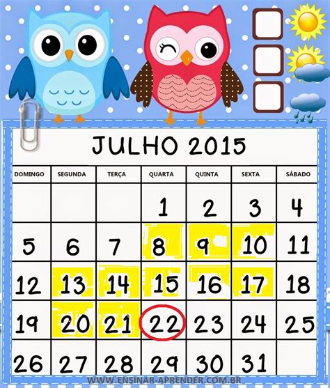 Cei Vila Prado CalendÁrio Do MÊs De Julho