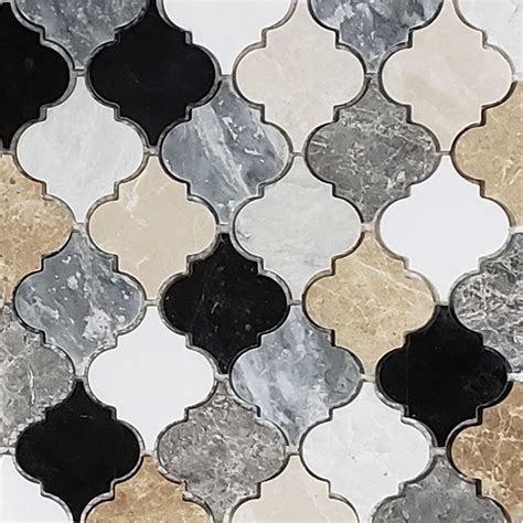 If you're planning to weave this elegant tile into your home, here are some inspirational tips to help you choose the perfect tile color, pattern, and size, plus the right decor to pair with it. Mixed Marble Arabesque | Lantern Tile